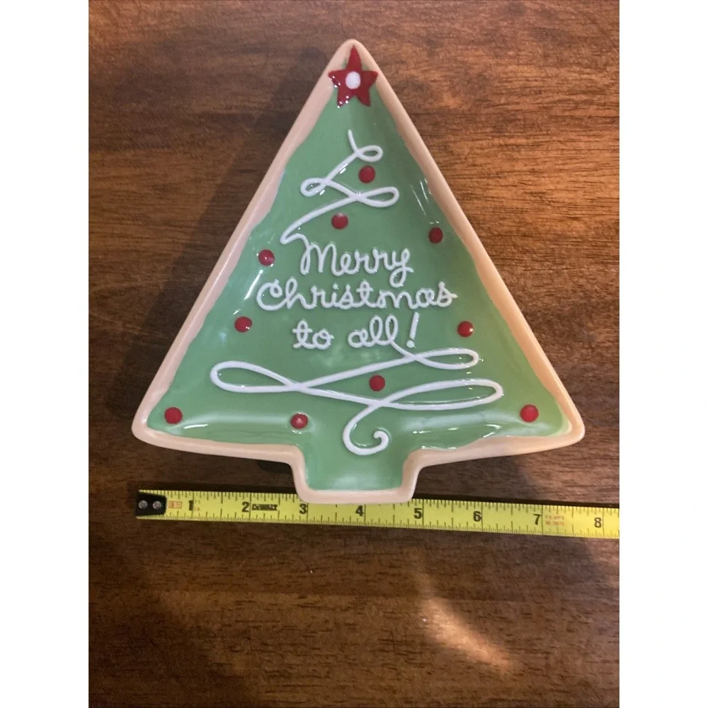 Hallmark Christmas Tree serving Plate Merry‎ Christmas to all!